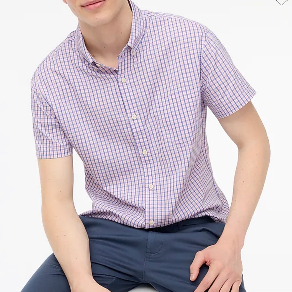 Mens J Crew slim short sleeve button up shirt size medium NWT